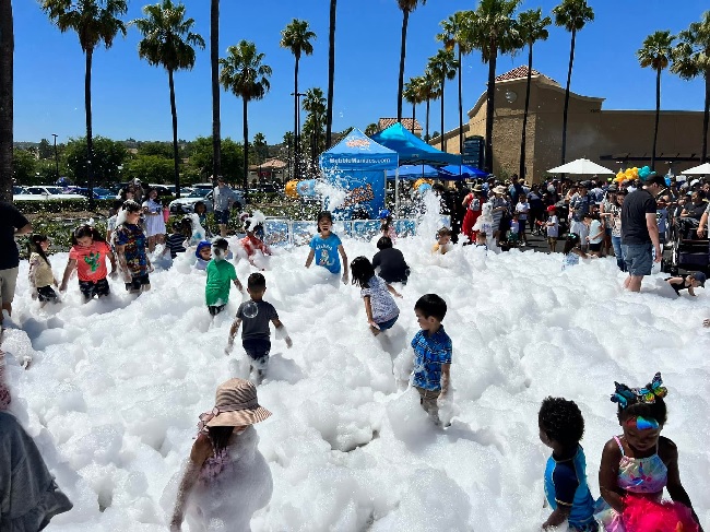 foam party at community event